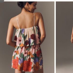 FARM Rio Floral Ruffle Dress in Red and Multicolor br